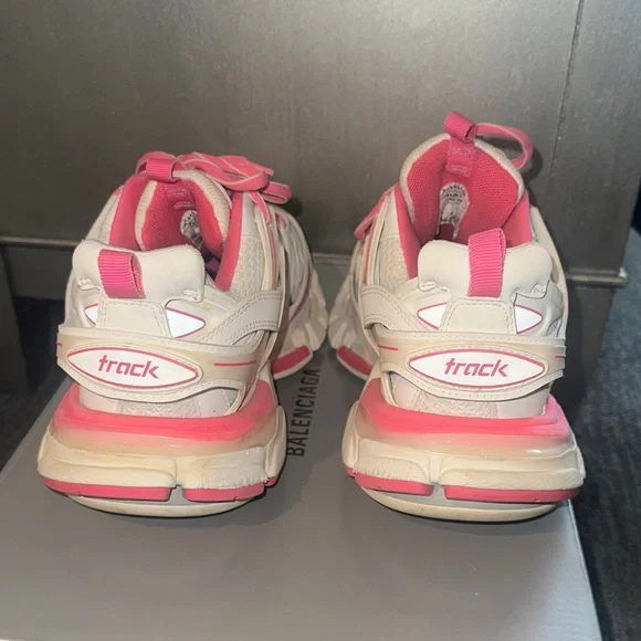 Authentic Balenciaga 38 women Pink and White Sneakers